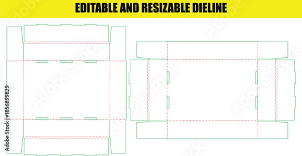 Obraz Editable Resizable Dieline Templates for Custom Product Packaging Boxes