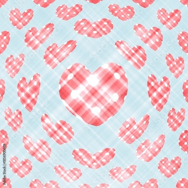 Obraz Blue Heart Strawberry Pattern