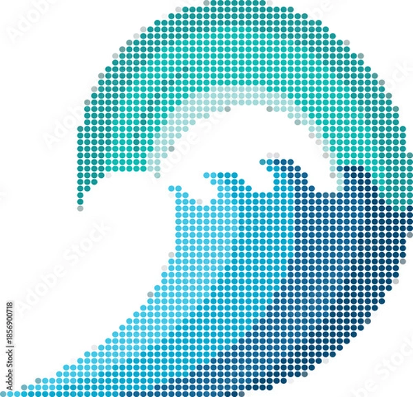 Obraz Blue Pixel Wave Design