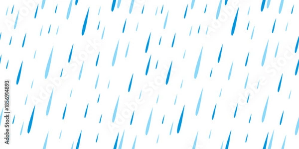 Obraz Rain Drops Seamless Pattern on White Background