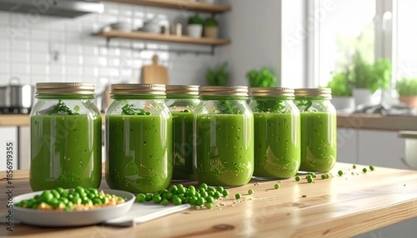 Obraz Erbsensuppe in Einmachglas