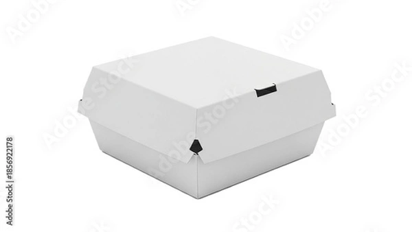 Fototapeta Blank burger box isolated on white background 