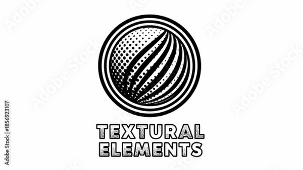 Obraz Textural Elements Black and White Logo.