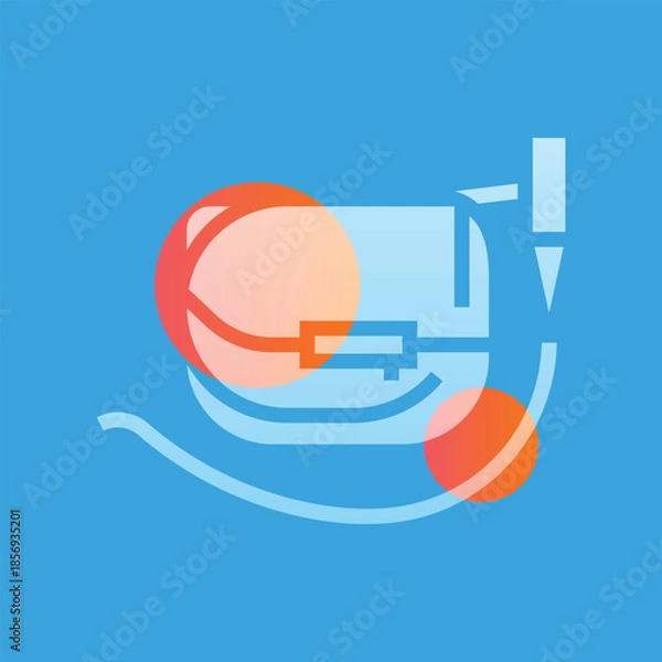 Obraz endoscopy glassmorphism illustration.
