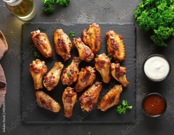 Fototapeta grilled chicken wings