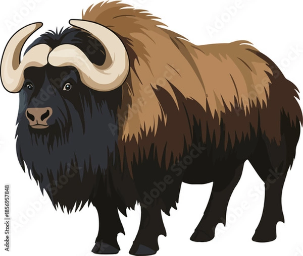 Obraz Muskox Vector on Transparent Background
