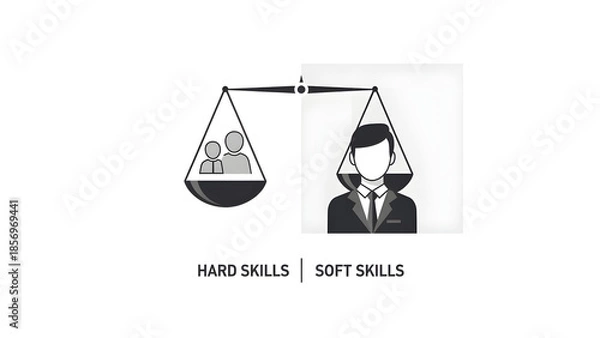 Obraz Professional balance: Hard and soft skills on a minimal scale