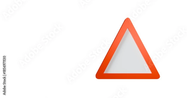 Obraz Warning stop or hazard triangle sign in a transparent background