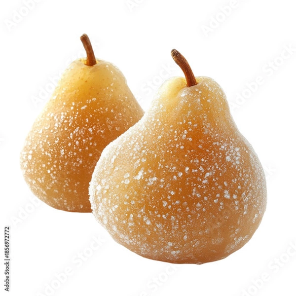 Fototapeta Two sugared pears on white background