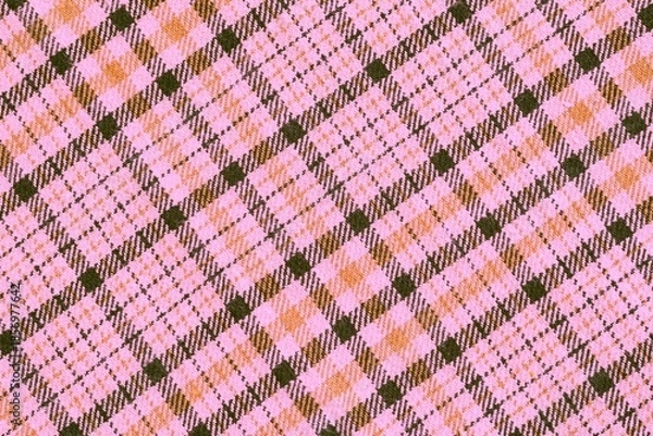 Obraz Multi colored plaid fabric background textured