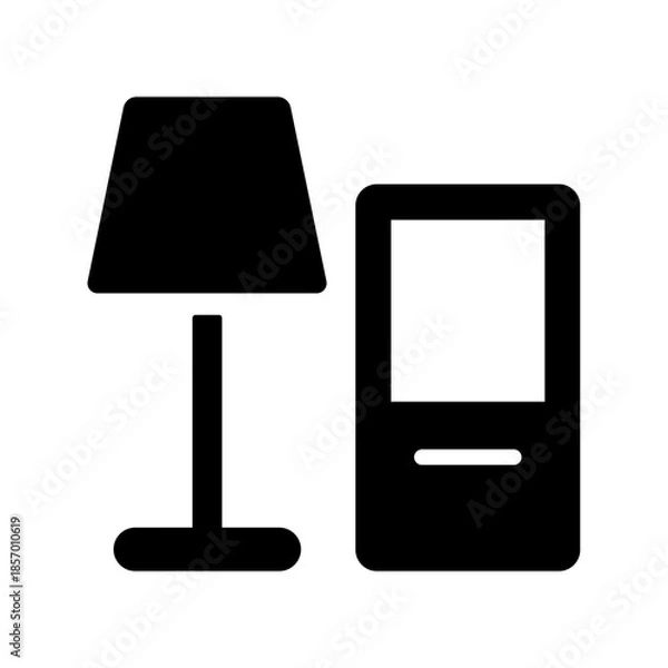 Obraz 間接照明とリモコンのシルエットアイコン素材