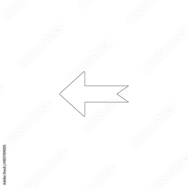 Obraz Left UI Arrow Icon Outline