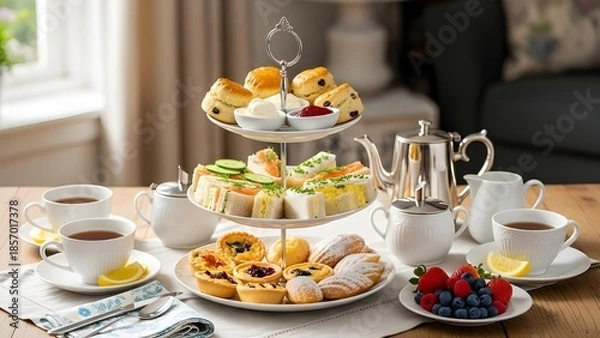 Fototapeta Tea time snack.