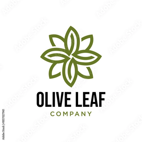 Obraz Olive oil leaf logo template design