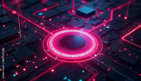 Obraz Futuristic Data Ring Energy Core
