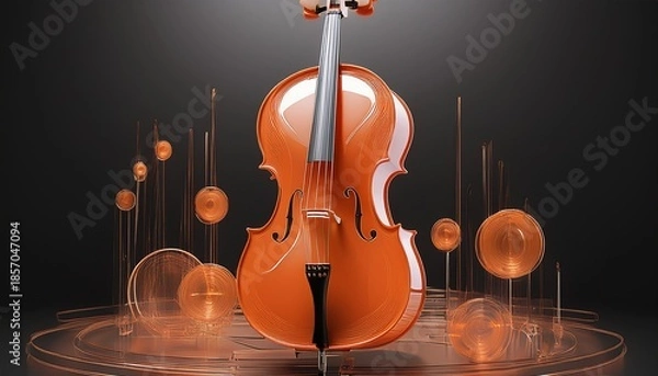 Obraz orange cello transparent 3d rendering