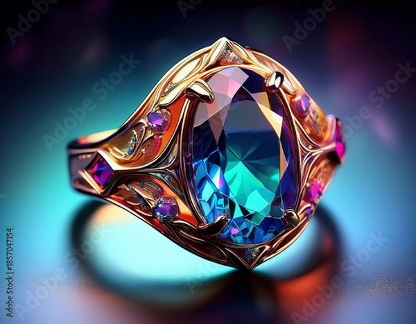 Obraz colorful gemstone ring