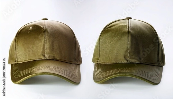Obraz olive green baseball cap front and side views