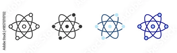 Fototapeta Atom Icon Set. Designed In Multi Style