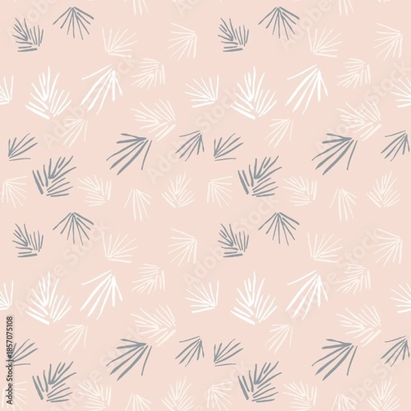 Obraz Seamless pastel palm leaf pattern on soft pink background