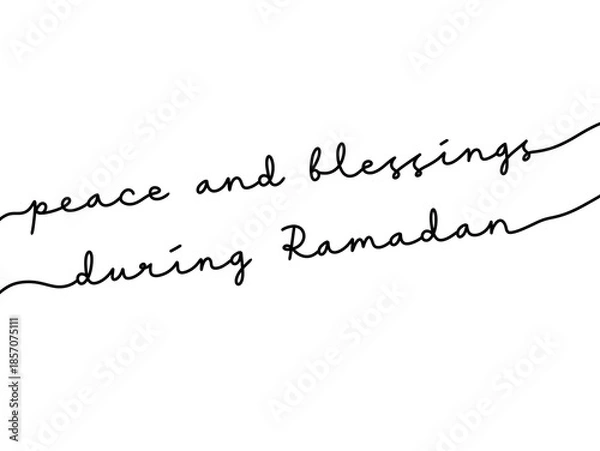 Obraz Handwritten Calligraphy Text for Ramadan Greetings and Blessings