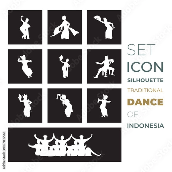 Obraz traditional dance silhouette vector
