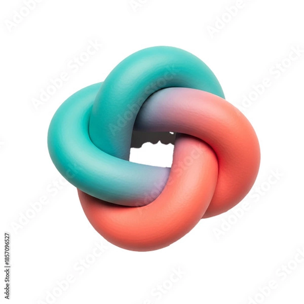 Fototapeta Interconnected Abstract Shape with Gradient Colors Symbolizing Unity and Complexity