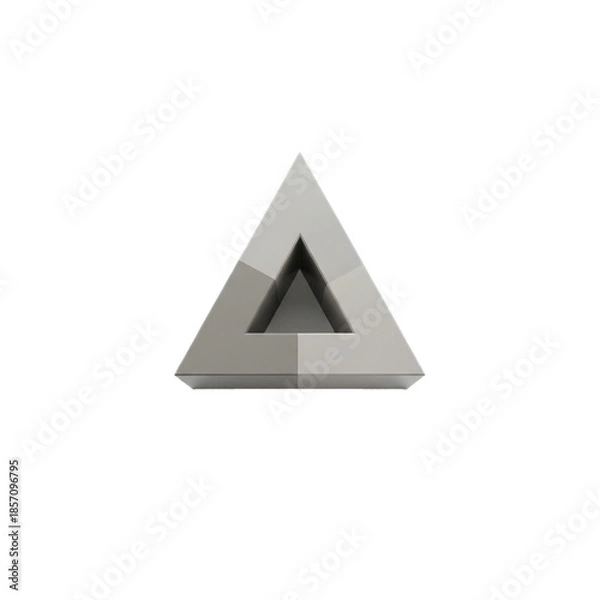 Obraz Abstract geometric triangular shape on a plain white background, minimalist design