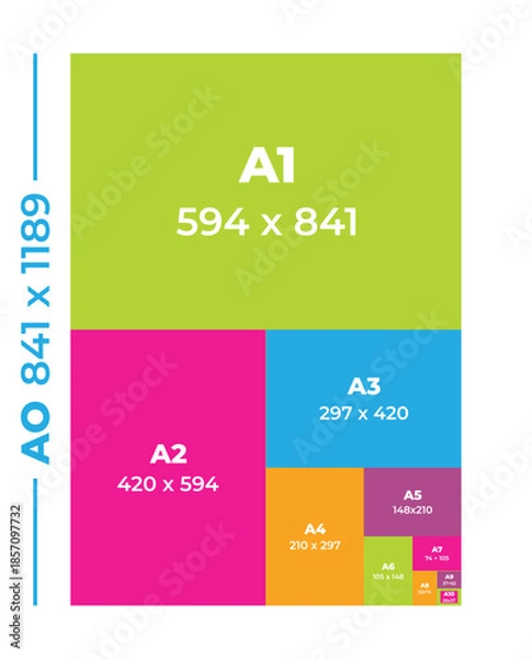 Fototapeta Printing paper size 