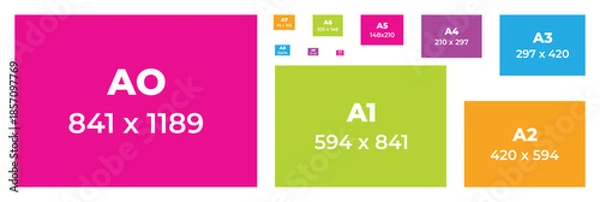 Fototapeta Printing paper size 