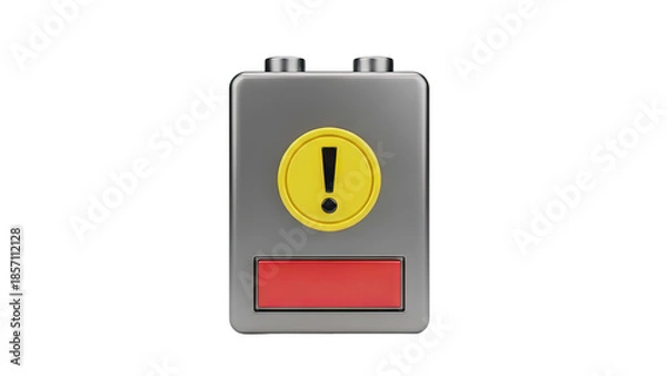 Fototapeta Exclamation Mark Warning Button on transparent background