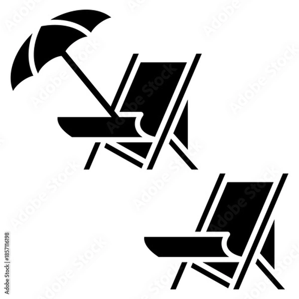 Obraz beach chairs icon vector design template modern
