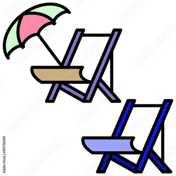Obraz beach chairs icon vector design template modern