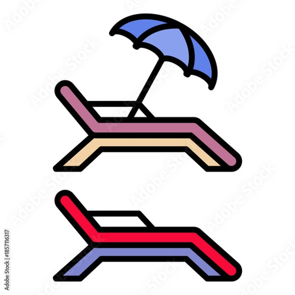 Fototapeta beach chairs icon vector design template modern