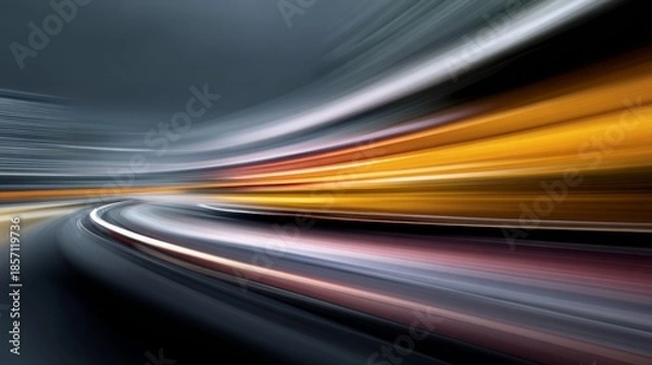 Obraz Speeding Through Abstract Digital Highway at Night.