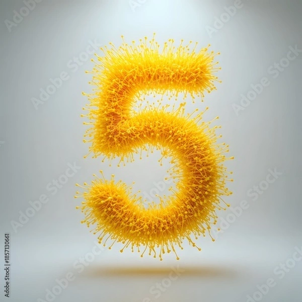 Obraz yellow 3d number five