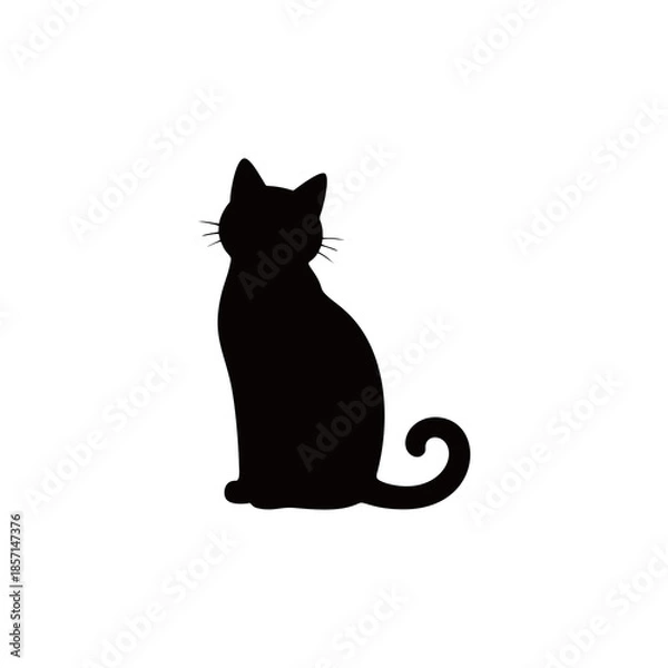 Obraz black and white cat