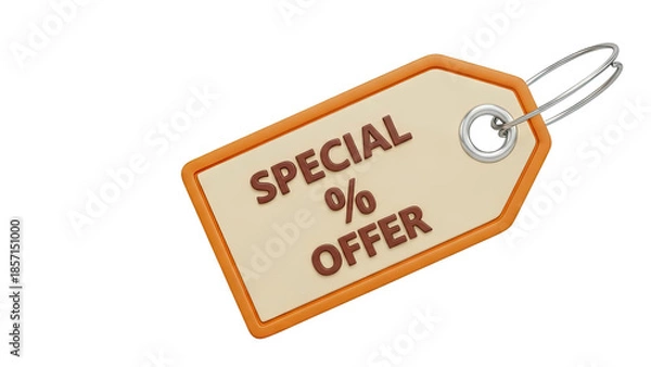 Obraz 3D Special Offer Tag on transparent background