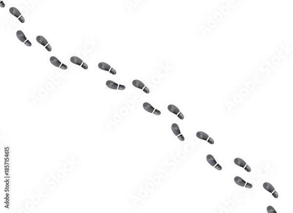 Obraz 足跡のイラスト素材 歩いた軌跡や成長のイメージ背景