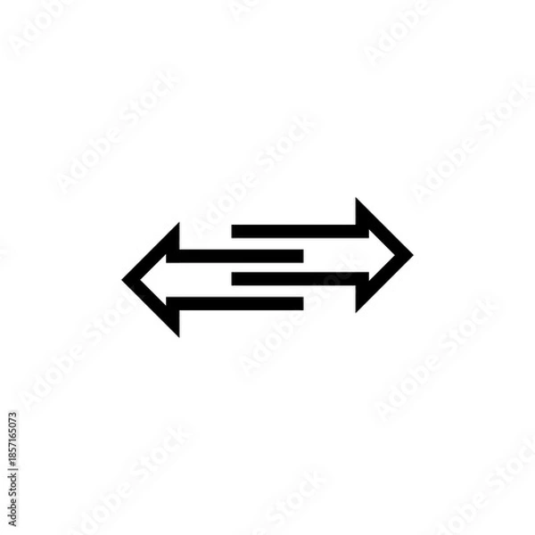 Obraz Bidirectional arrows icon representing two-way exchange, synchronization, mutual transfer, ideal for e-commerce transactions, data sync, communication flow, and system integration.