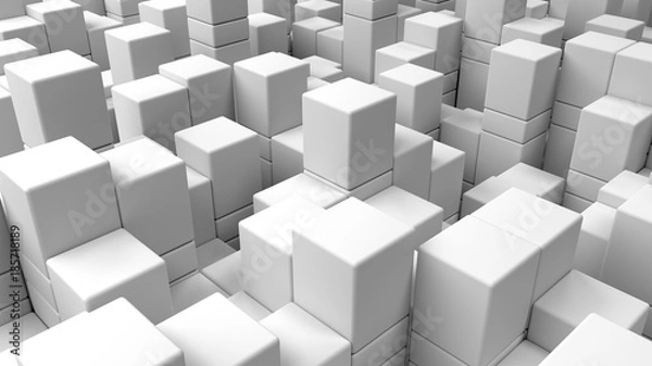 Fototapeta Wall of white cubes