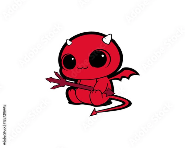 Obraz cute devil baby character logo