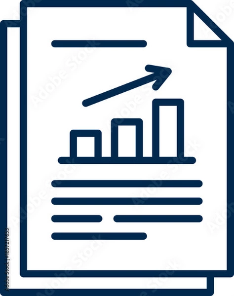 Fototapeta Analytics Document Icon for Data Analysis and Business Reports