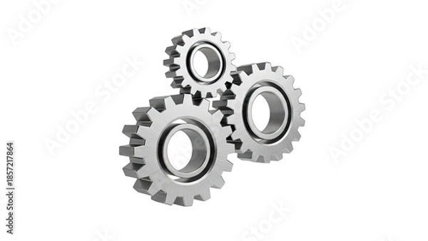 Obraz Interlocking Gears on transparent background