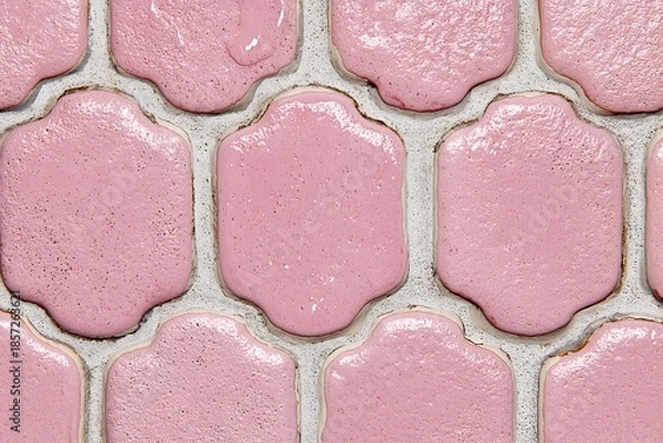 Obraz Pink Art Deco Tile Pattern Texture Stylish Background for Design Projects.