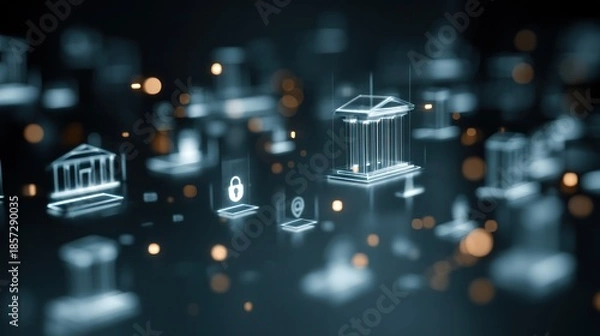 Obraz Digital financial icons