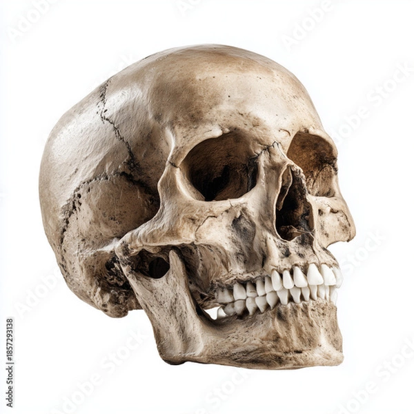 Obraz 3d Human skull on white background