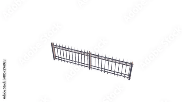 Obraz 斜め上から見た金属の柵のイラスト