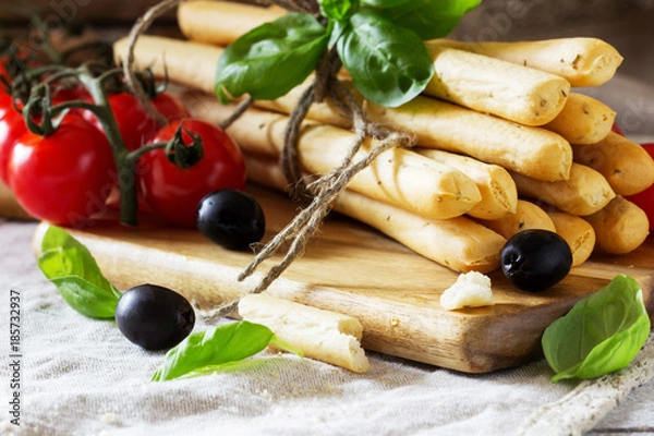 Obraz Grissini with rosemary