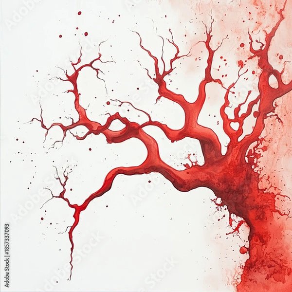 Obraz red paint splash